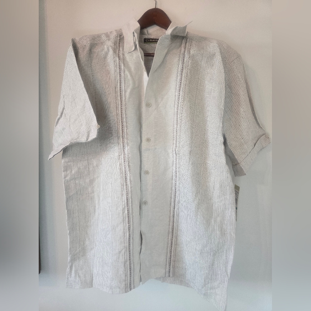 Men's Gray Linen Short Sleeve Shirt